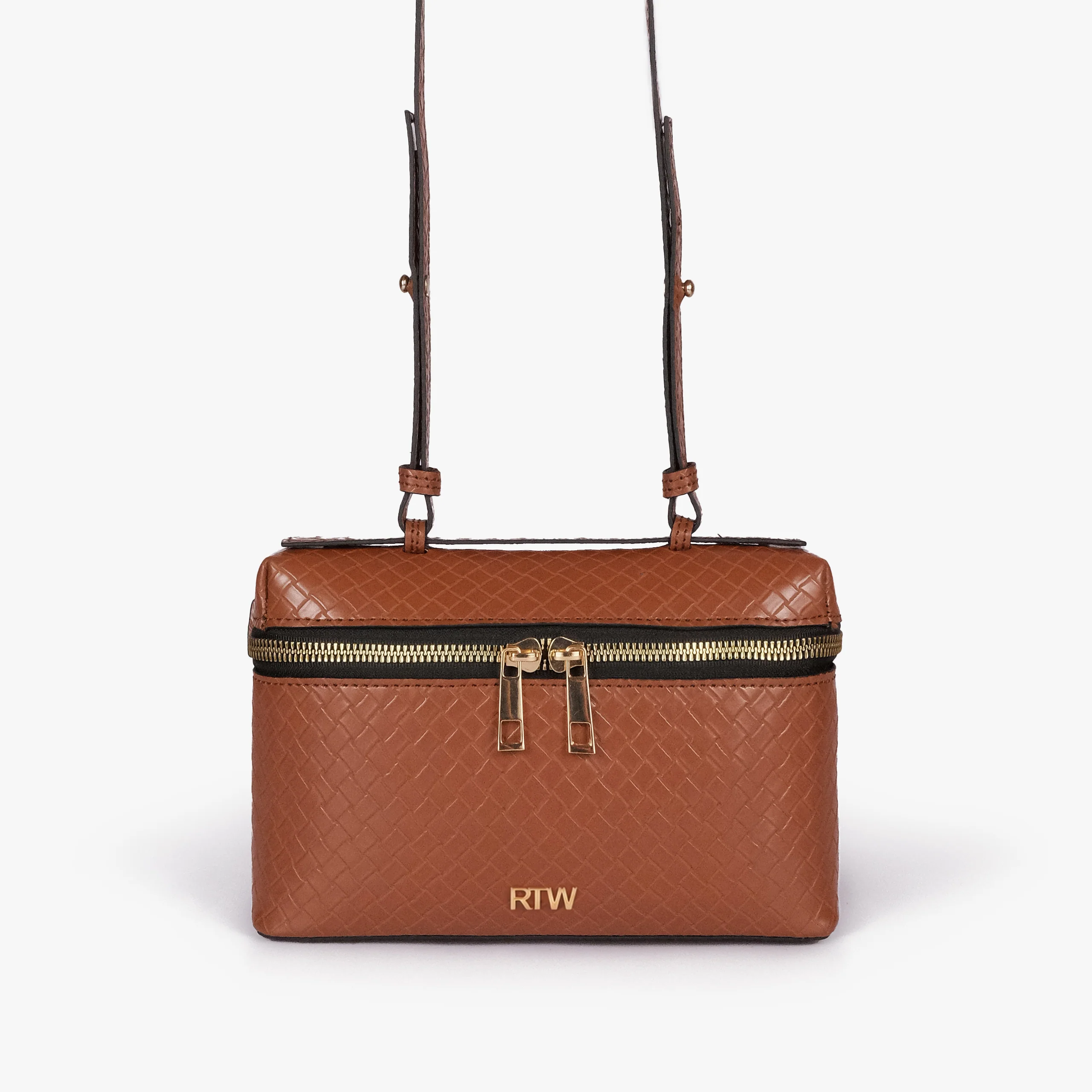 Weave vanity top-handle bags